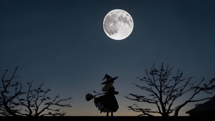Fototapeta premium Magic Girl Under the Moonlight