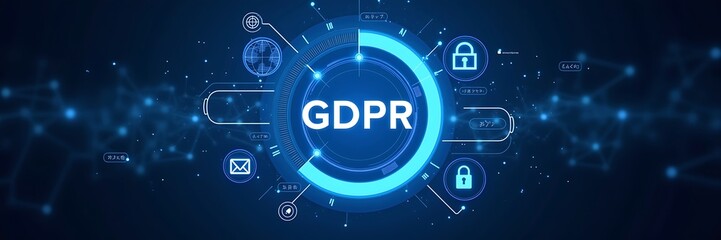 Obraz premium GDPR Data Protection Regulation. European Law Compliance and Cybersecurity Solutions, General Data Protection Regulation, GDPR policy, legal compliance, data security law, technology compliance, infor