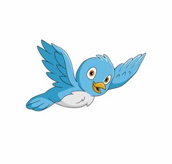 blue bird with a letter