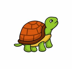 Cute sea turtle cartoon isolated on white backgroundd.