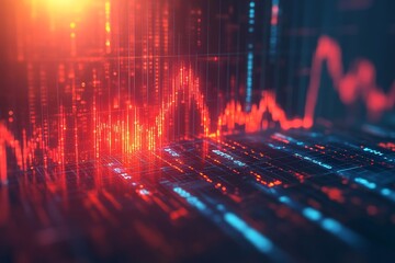 Red arrow on business graph, Generative AI