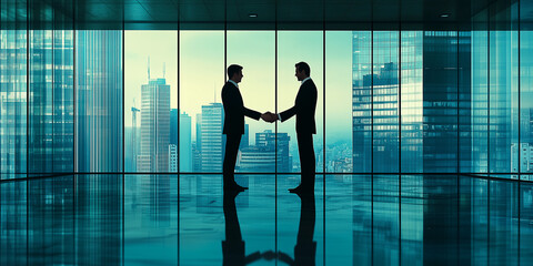 Geschäftsleute schütteln die Hände nach erfolgreichen Geschäft- Vertrag - Handschlag - Verkauf -Einigung