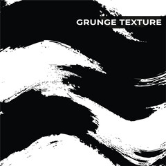 Black and White Abstract Brushstroke Grunge Texture background Vector