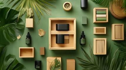 Fototapeta premium A green-focused company offering biodegradable packaging products displayed on an online store website