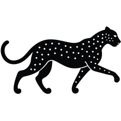 Cheetah silhouette Quality full vector illustration of a cheetah on a white background