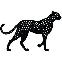 Cheetah silhouette Quality full vector illustration of a cheetah on a white background