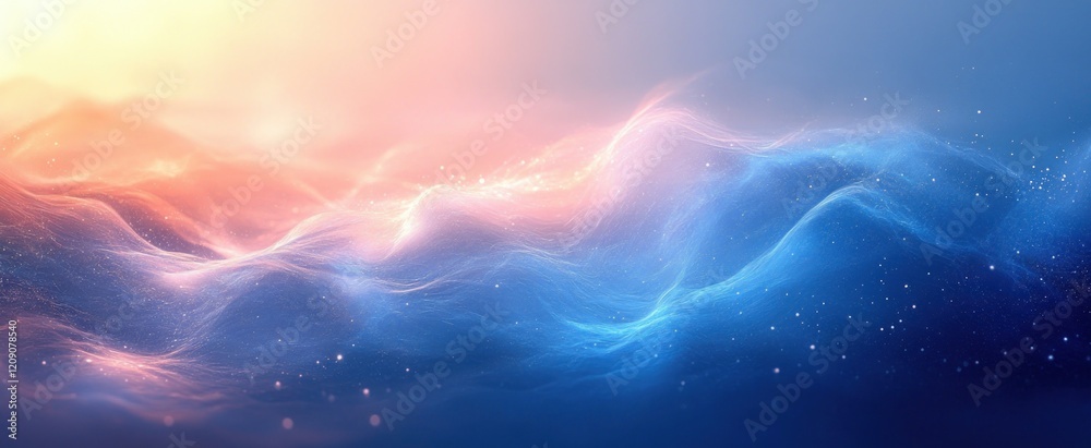 Aufkleber Minimalist Blue Gradient Background with Soft Diffused Lighting and Elegant Borders for Calm and Tranquility