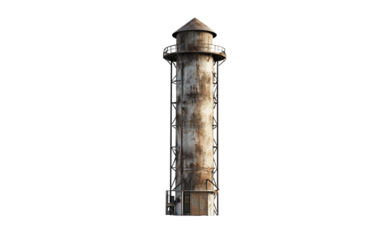 Industrial chimney on transparent or white background
