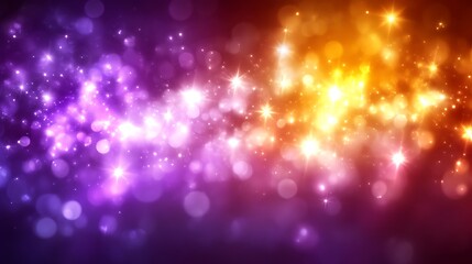 Naklejka premium Abstract Purple and Gold Light Sparkle Background