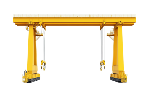 Industrial Sea port crane on transparent or white background