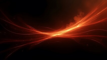 Obraz premium Futuristic dark abstract background with glowing fiery light trails, creating a dramatic and vibrant visual effect for modern designs