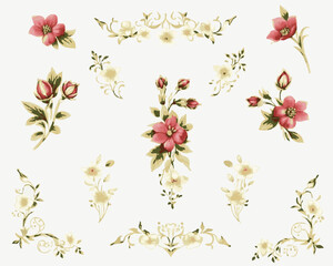 Floral design on white background 