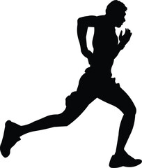 silhouette of a person running