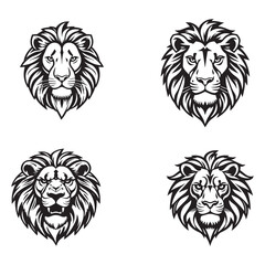 lion head tattoo vector