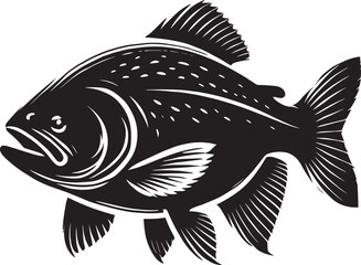 Piranha fish vector illustration silhouette isolated on white background
