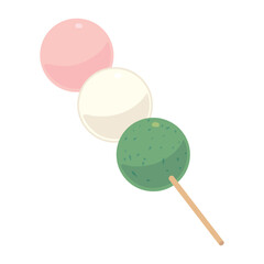 三色団子のイラスト カラー 線なし