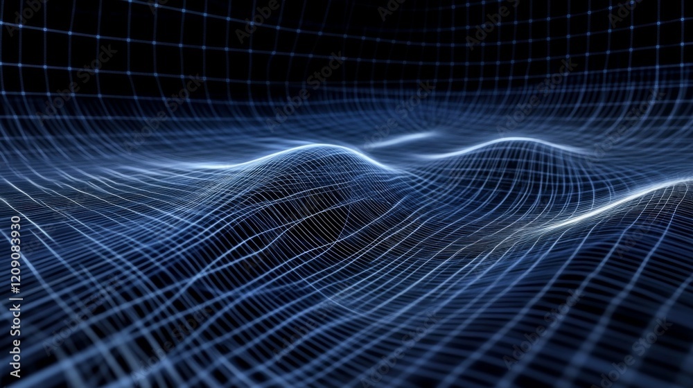 Poster A sleek D line graph with sharp, glowing edges and a steady upward trajectory, set against a futuristic digital grid background
