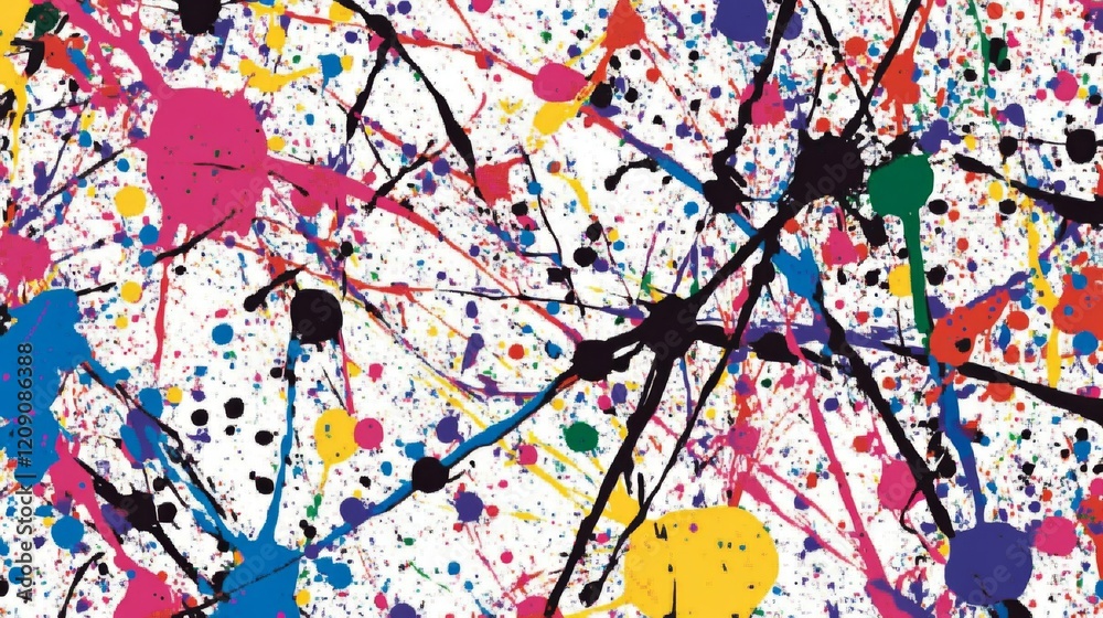 Leinwandbilder a visually striking image of colorful paint splashes and brush strokes on a canvas, representing the