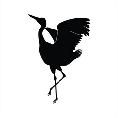 silhouette of a sandhill crane vector illustration