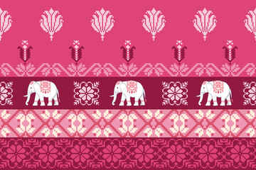 elephants pattern, mandala
Beautiful Thailand,thai pattern,seamless,Traditional,ethnic,fabric pattern for textiles,rugs, wallpaper,clothing, sarong,batik,wrap,embroidery,print,background,cover, illust