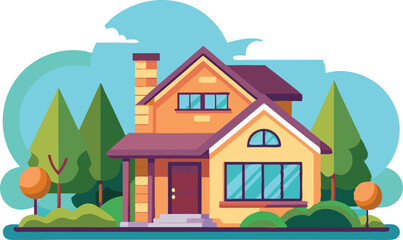 Fototapeta premium Beautiful House vector artwork illustration.