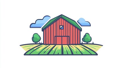 Fototapeta premium Lush Green Agricultural Property and Design