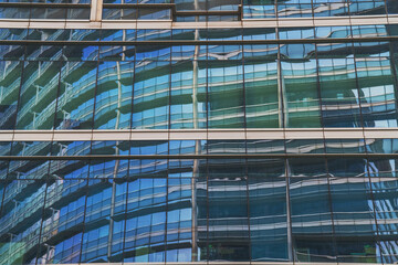 Partial close-up of modern architecture in Suzhou Business Center, Jiangsu Province, China on December 22, 2023