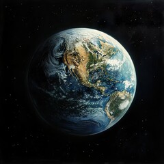 Naklejka premium Stunning Earth: A Cosmic View of Our Planet