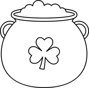 black and white pot of gold clip art preview