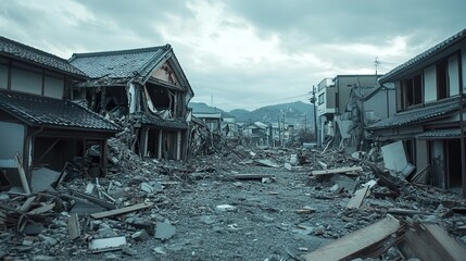 Devastated Cityscape: Aftermath of a Catastrophic Disaster