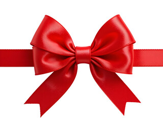 Red bow isolated on transparent or white background, png