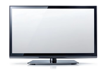 modern television blank screen on white background