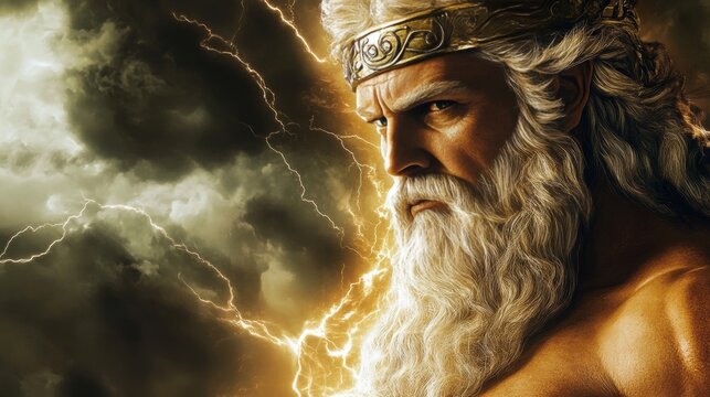 Zeus, the supreme ruler of the greek pantheon and the god of sky, thunder, and justice.