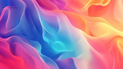 Obraz premium Abstract flowing silk with soft, swirling waves of pink and blue, creating a smooth, liquid texture