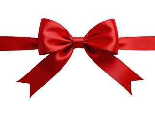 Fototapeta premium Red bow isolated on transparent or white background, png