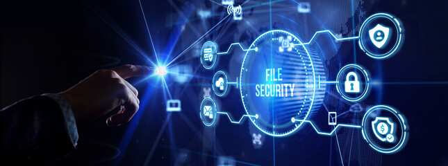 Business, Technology, Internet and network security. File security.