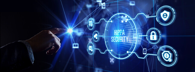 Cyber security data protection business technology privacy concept. Hippa Security.