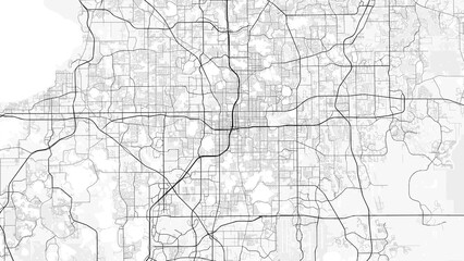 Map of Orlando, USA. Perfect for posters, printing, wallpaper, and home decor. Maps with monochrome and black and white styles, suitable for those who want to customize