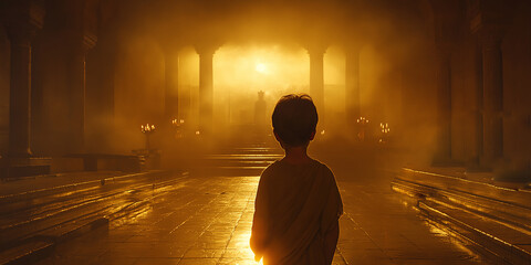 Young Samuel's Calling: A Divine Encounter in the Temple at Night