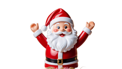 happy background bokeh copy space concept claus effect defocused christmas santa photo merry december holiday eve person year new winter cap gift man snow traditional