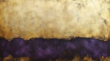 Abstract Gold and Purple Textured Canvas Painting