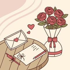 Valentines day holiday getting card with heart