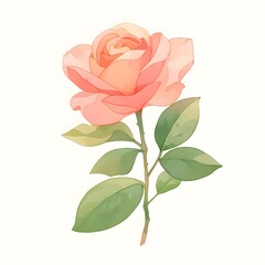 Obraz premium Pink roses, watercolor painting. Generative AI