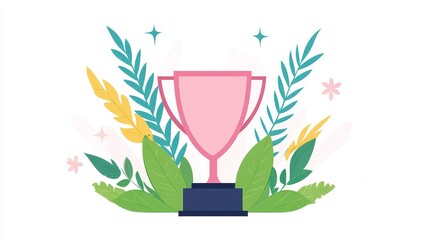 Pink Trophy Award Celebrated with Lush Floral Frame