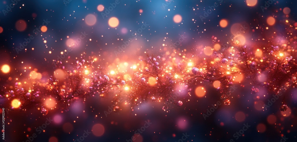 Aufkleber christmas tree with bokeh lights and dreamy background