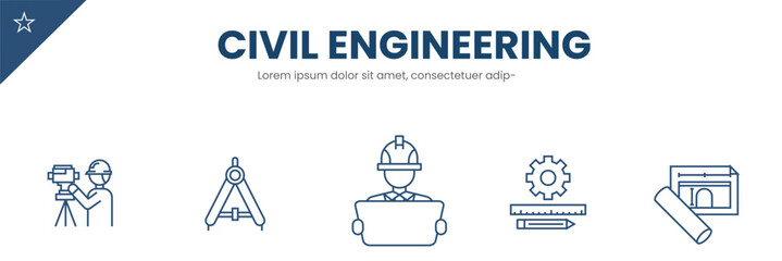 Civil Engineering icons banner