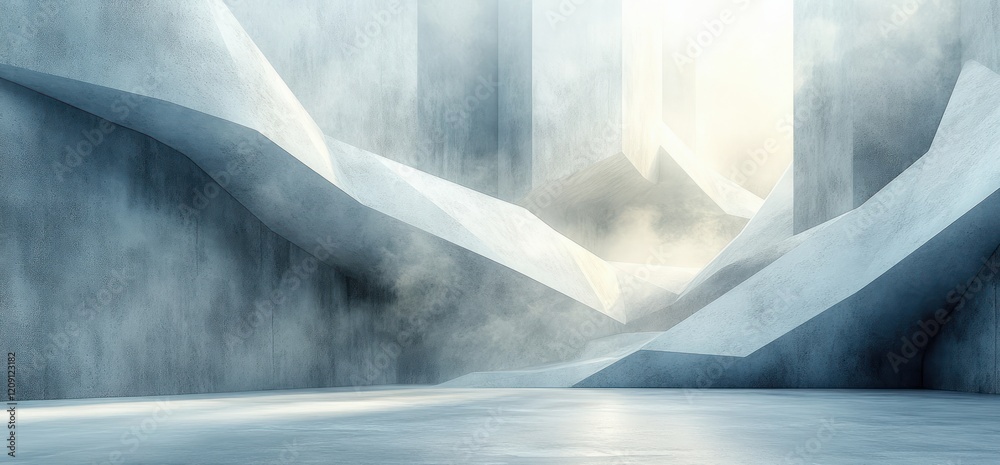 Fototapete white gray abstract minimalistic background with triangular and striped geometric design