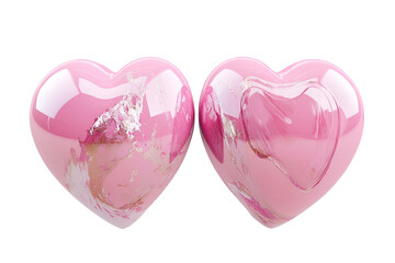 Heart-Shaped Decorative Object on Transparent White Background

