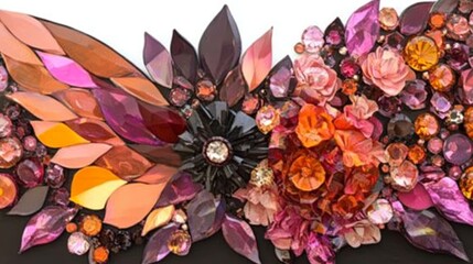 Fototapeta premium Radiant Jewel Flower Mosaic Artwork Display