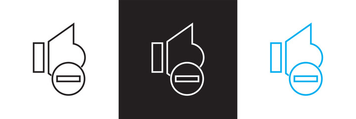 Volume down icon. isolated on white and black background. vector illustration. EPS 10